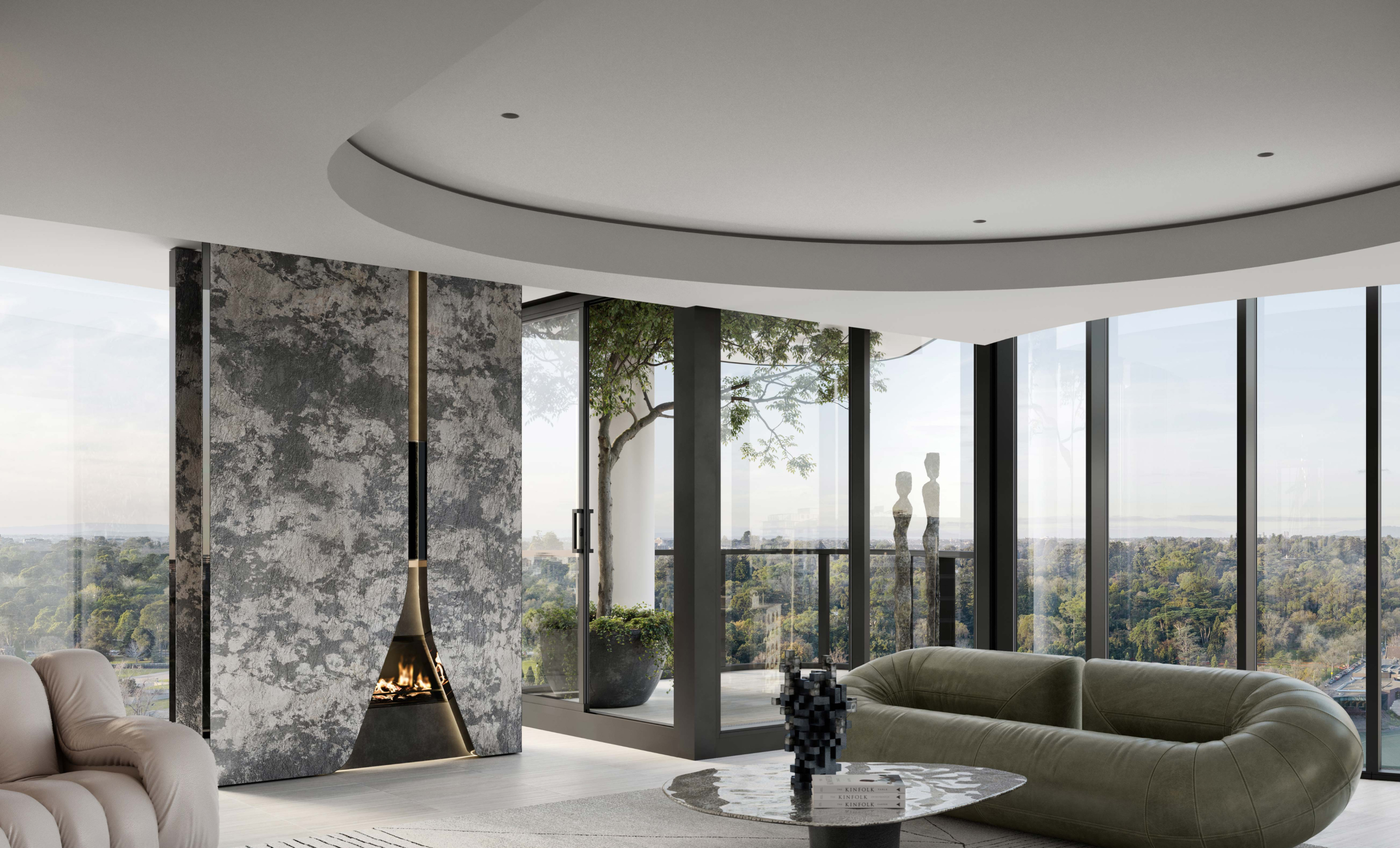 Living room.  Visualisation by Gabriel Saunders.